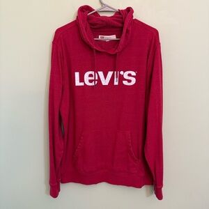 Levi's Red Hoodie unisex lightweight terry cloth size L